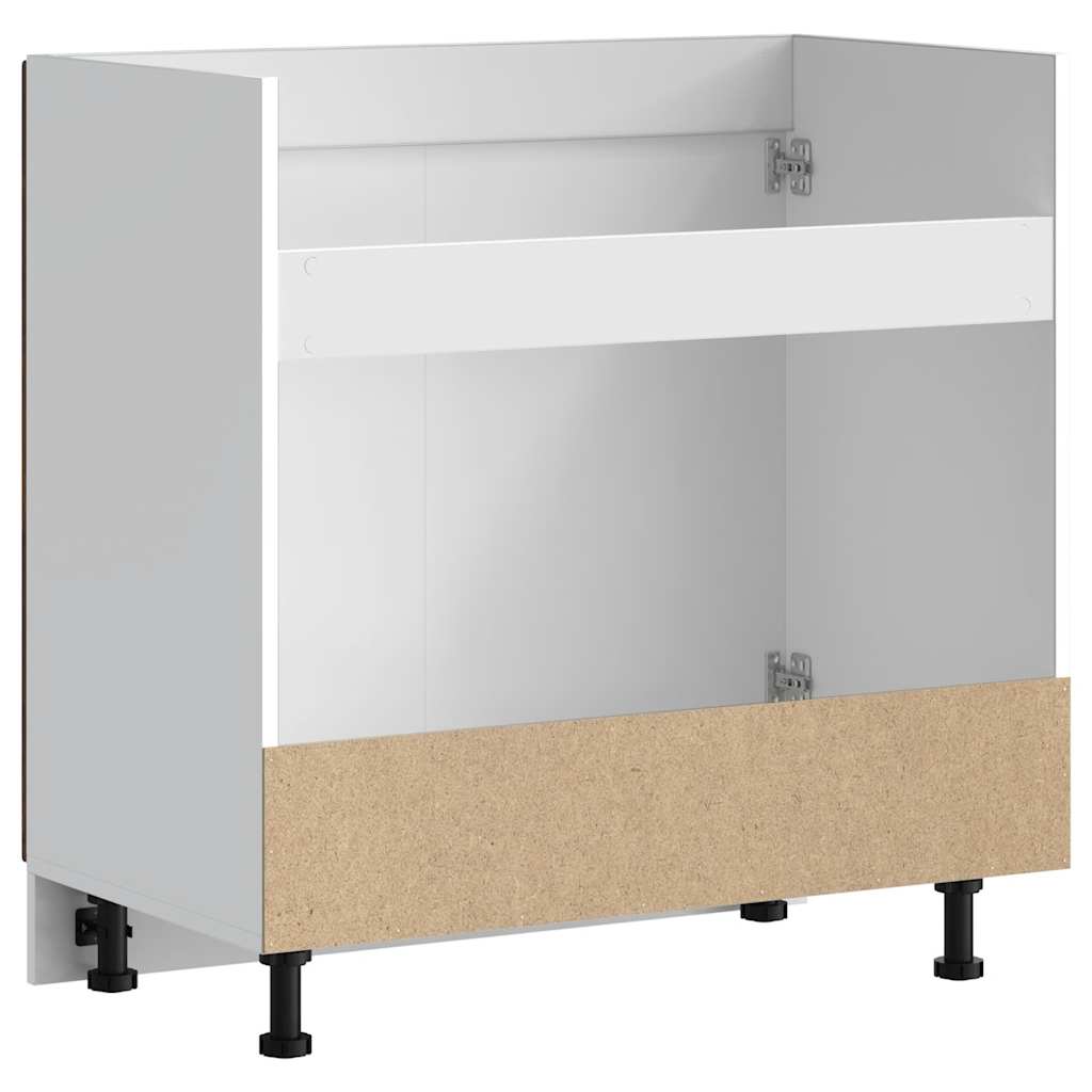 Sink Base Cabinet "Porto" Smoked Oak 80x46x81.5 cm Engineered Wood