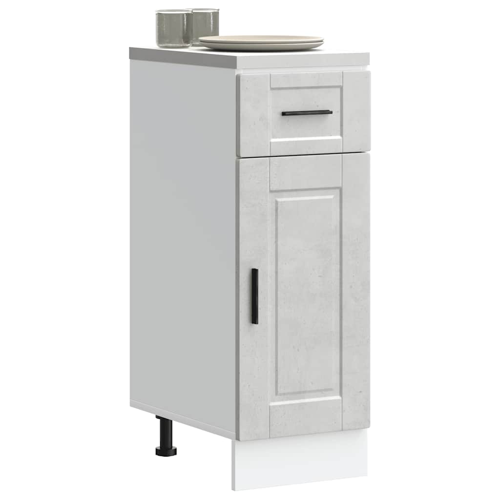 Kitchen Base Cabinet Porto Concrete Grey Engineered Wood