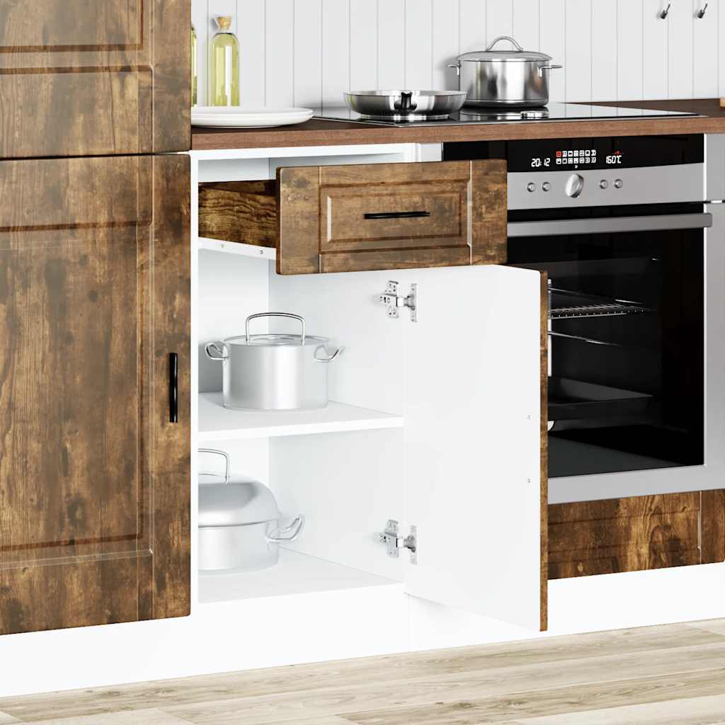 Kitchen Base Cabinet Porto Smoked Oak Engineered Wood