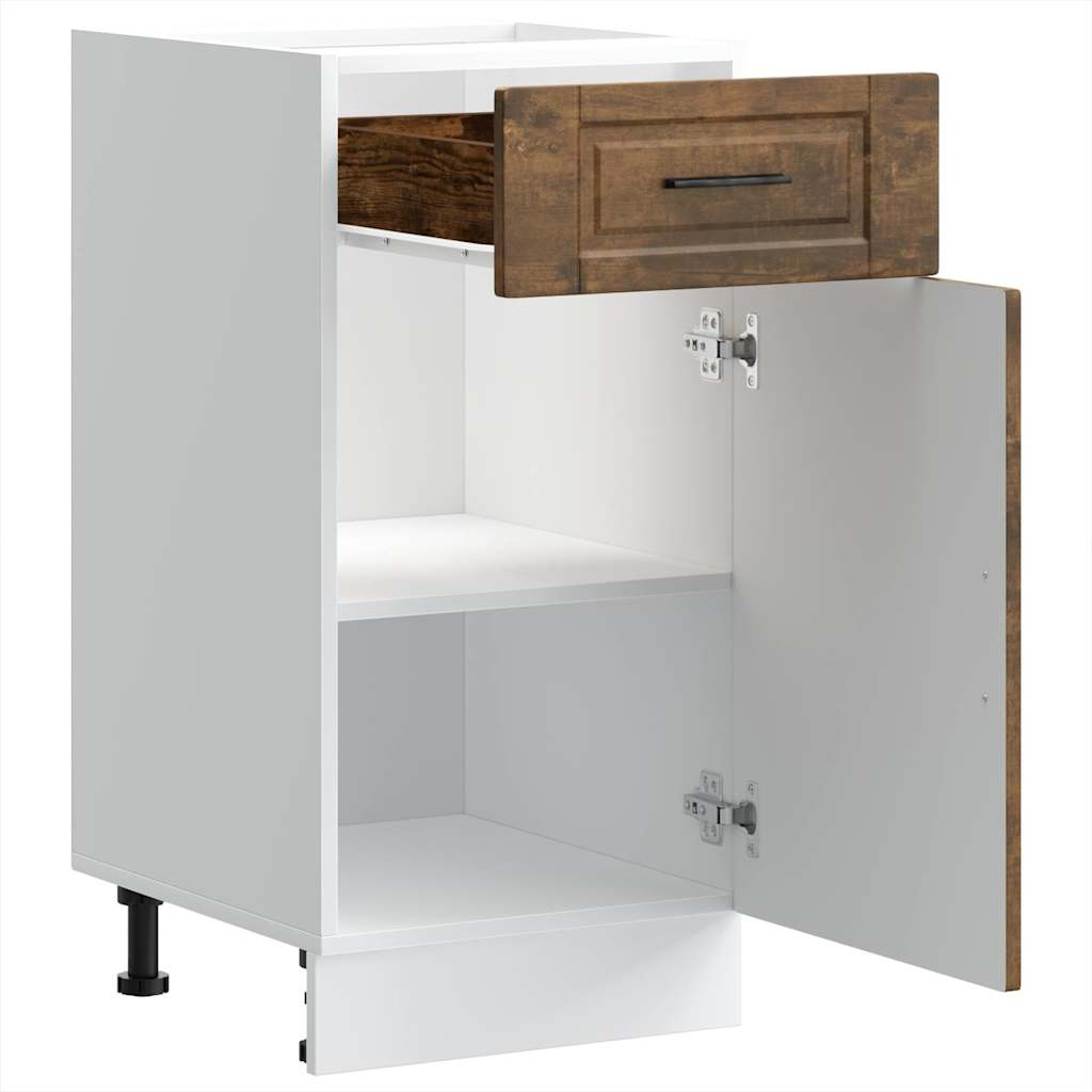 Kitchen Base Cabinet Porto Smoked Oak Engineered Wood