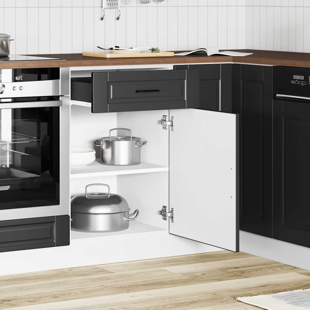 Kitchen Base Cabinet Porto Black Engineered Wood
