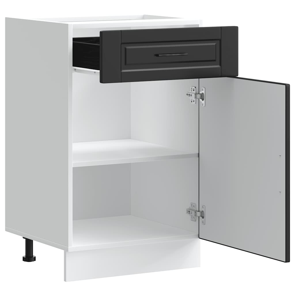 Kitchen Base Cabinet Porto Black Engineered Wood