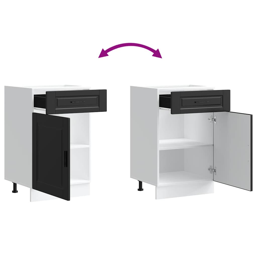 Kitchen Base Cabinet Porto Black Engineered Wood