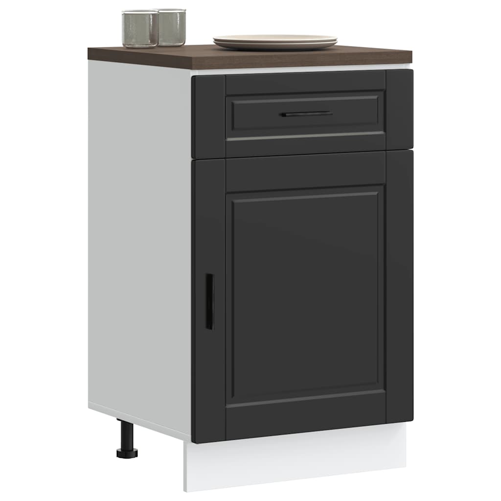 Kitchen Base Cabinet Porto Black Engineered Wood