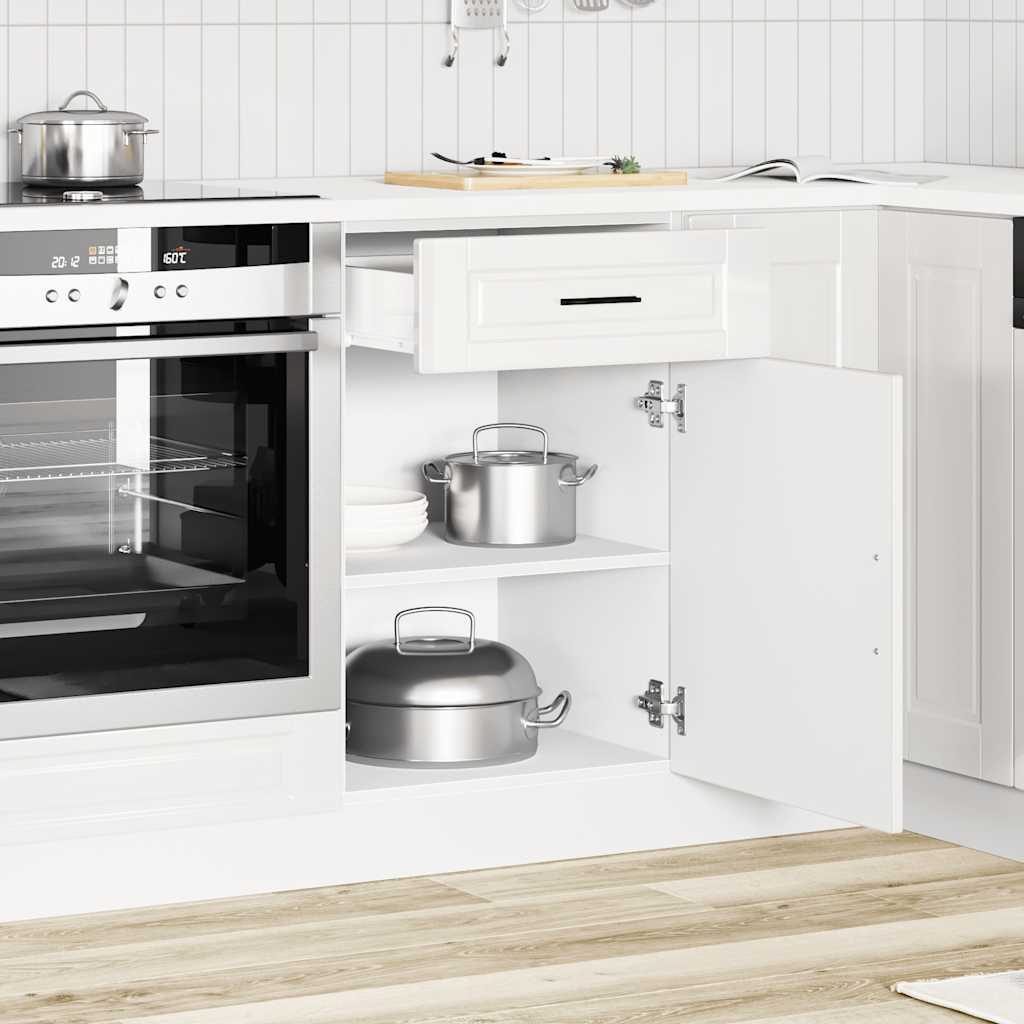 Kitchen Base Cabinet Porto High Gloss White Engineered Wood