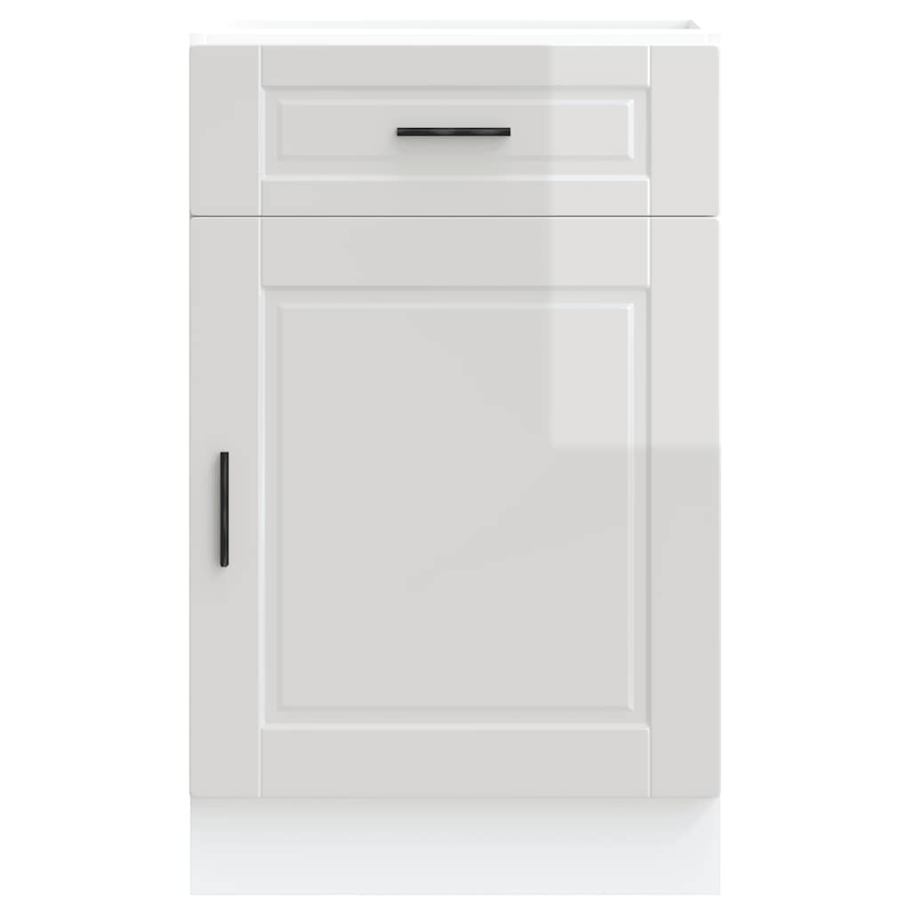 Kitchen Base Cabinet Porto High Gloss White Engineered Wood