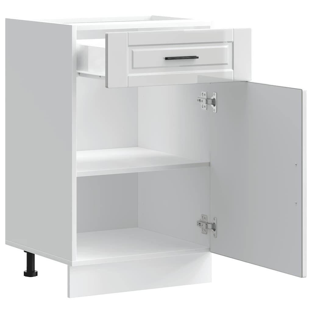 Kitchen Base Cabinet Porto High Gloss White Engineered Wood