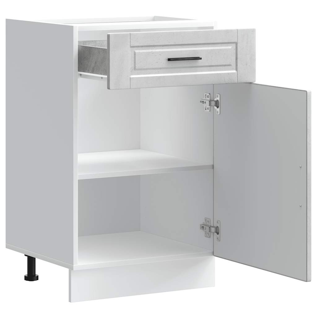 Kitchen Base Cabinet Porto Concrete Grey Engineered Wood