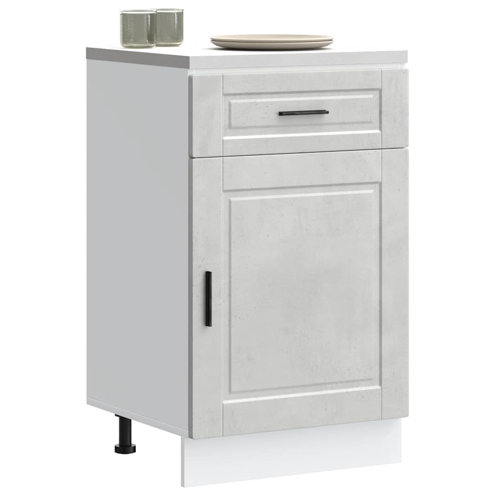 Kitchen Base Cabinet Porto Concrete Grey Engineered Wood