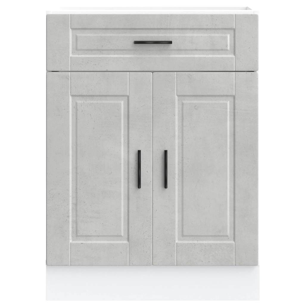Kitchen Base Cabinet Porto Concrete Grey Engineered Wood