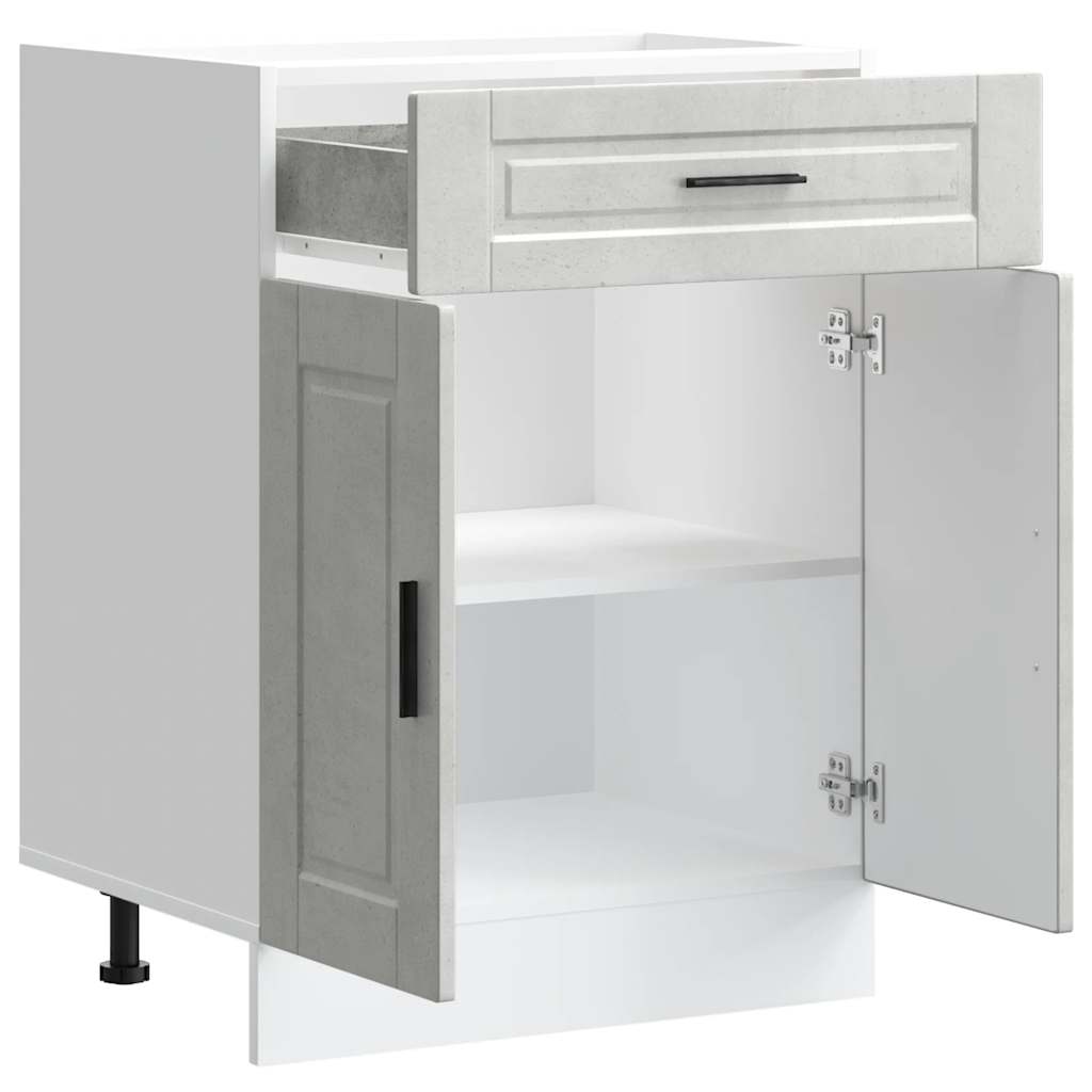 Kitchen Base Cabinet Porto Concrete Grey Engineered Wood