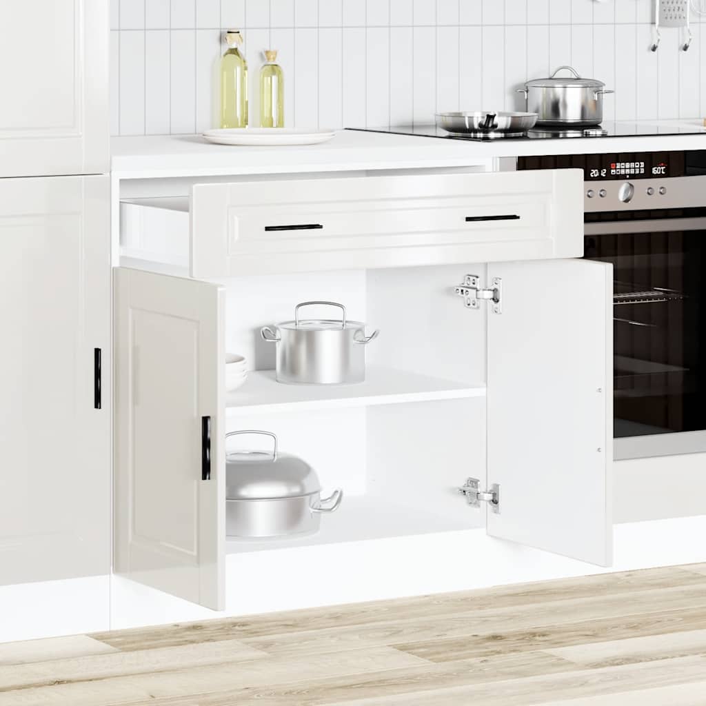 Kitchen Base Cabinet Porto High Gloss White Engineered Wood
