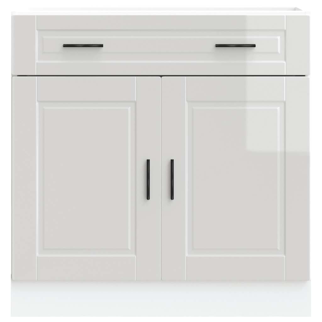 Kitchen Base Cabinet Porto High Gloss White Engineered Wood
