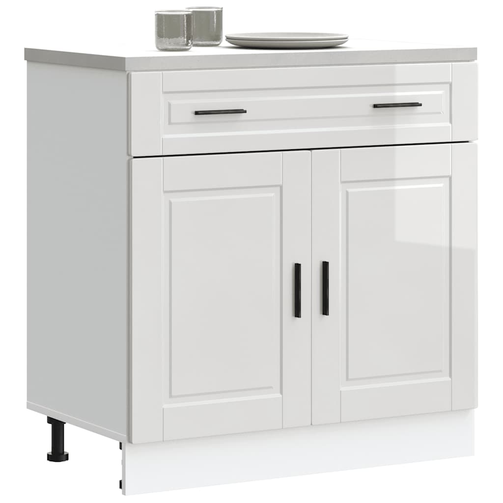 Kitchen Base Cabinet Porto High Gloss White Engineered Wood