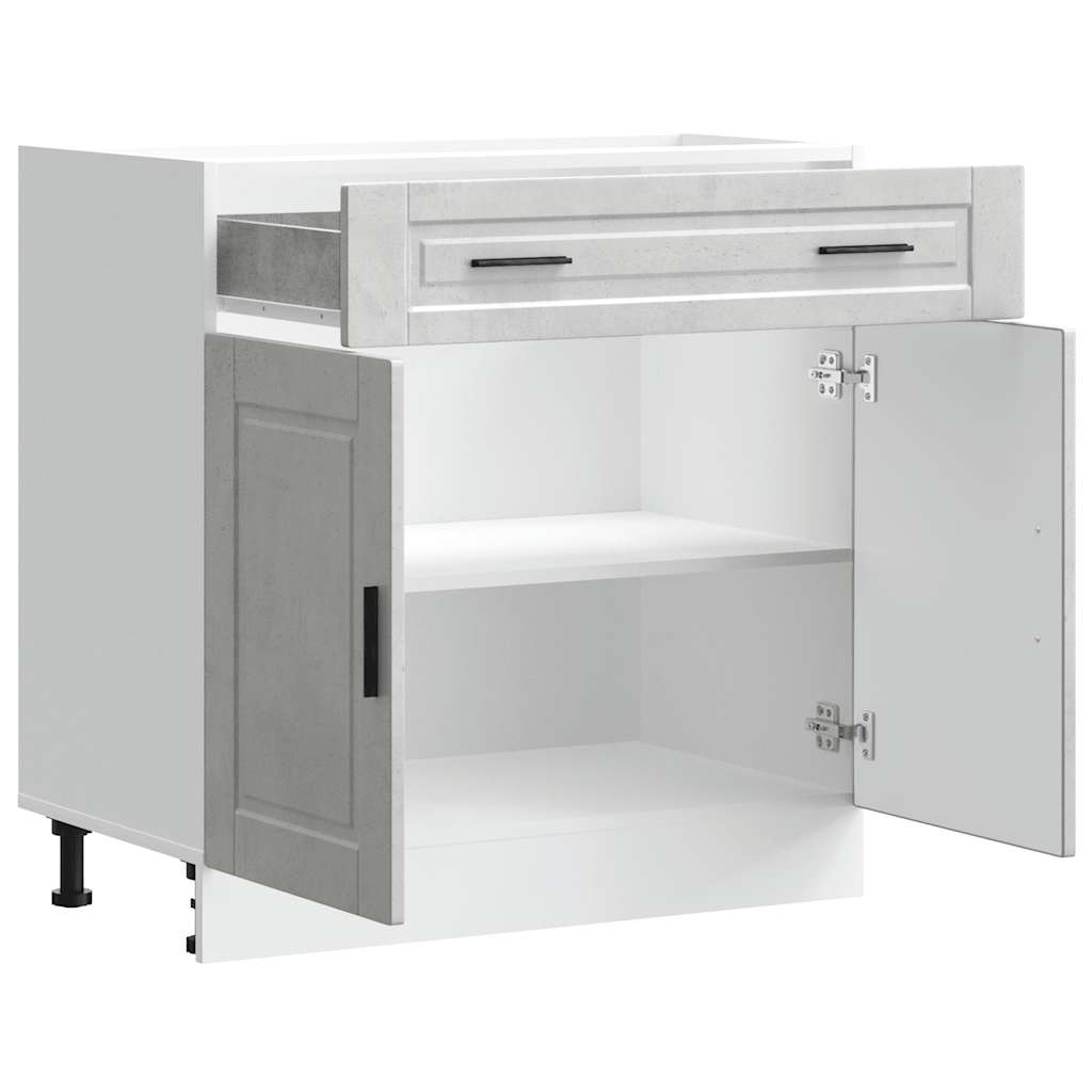 Kitchen Base Cabinet Porto Concrete Grey Engineered Wood