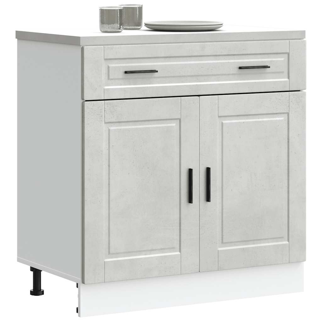 Kitchen Base Cabinet Porto Concrete Grey Engineered Wood