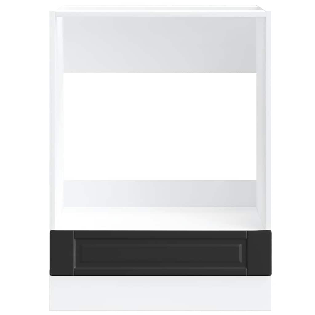 Oven Cabinet Porto Black Engineered Wood