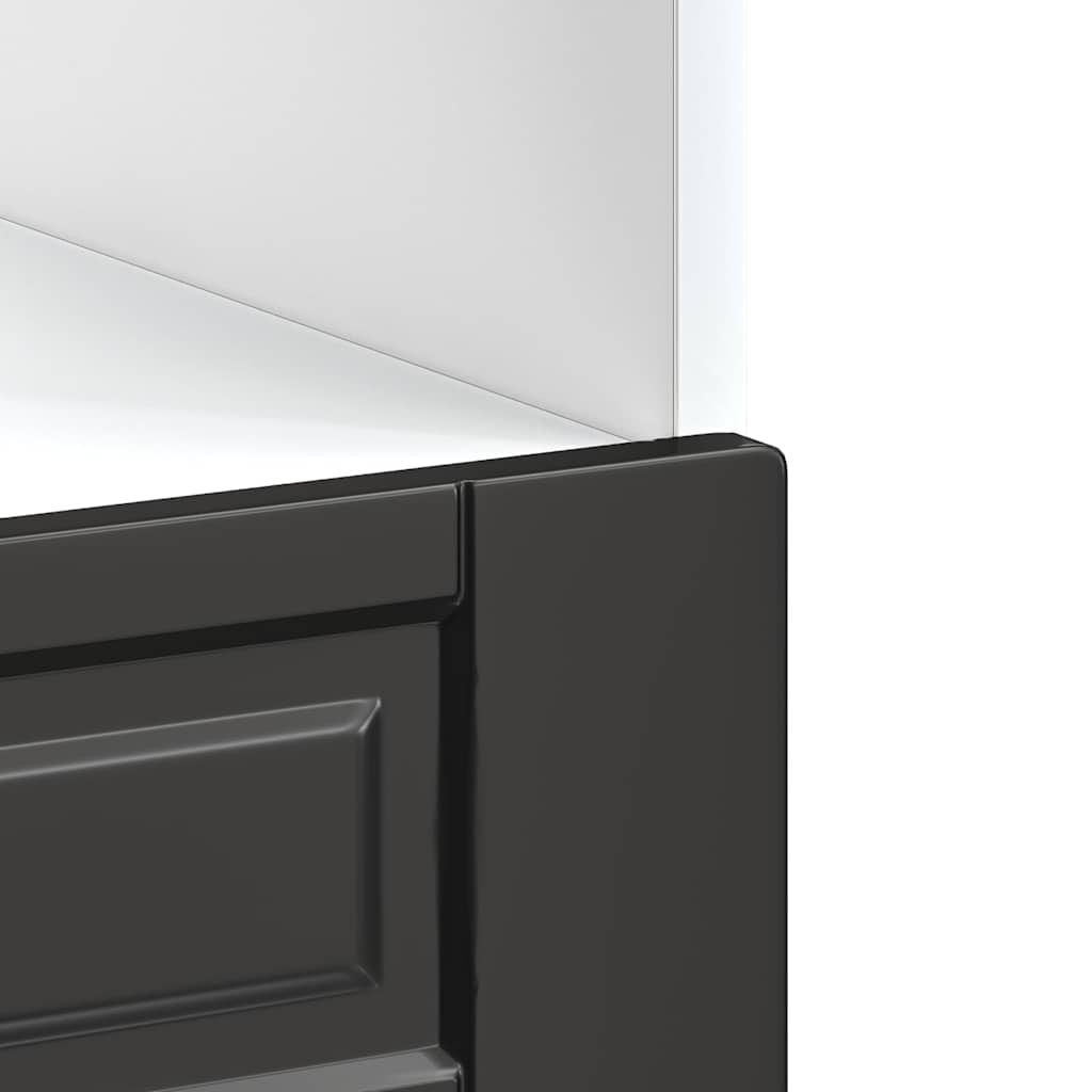 Oven Cabinet Porto Black Engineered Wood