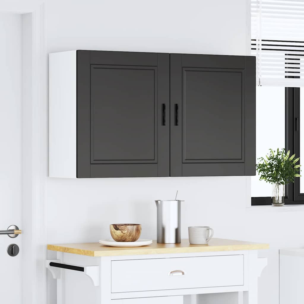 Kitchen Wall Cabinets 2 pcs Porto Black Engineered Wood