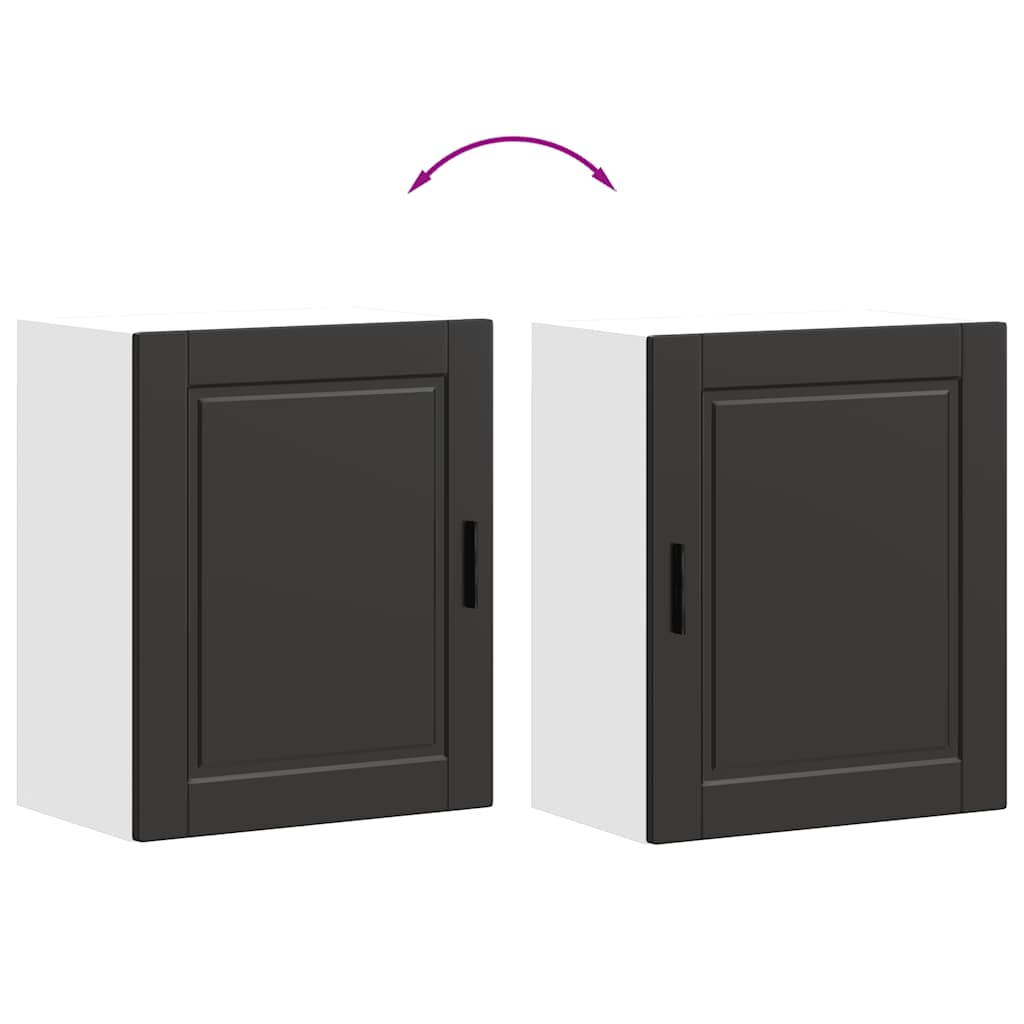 Kitchen Wall Cabinets 2 pcs Porto Black Engineered Wood