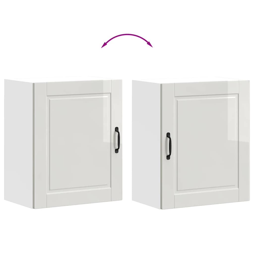 Kitchen Wall Cabinets 2 pcs Porto High Gloss White Engineered Wood