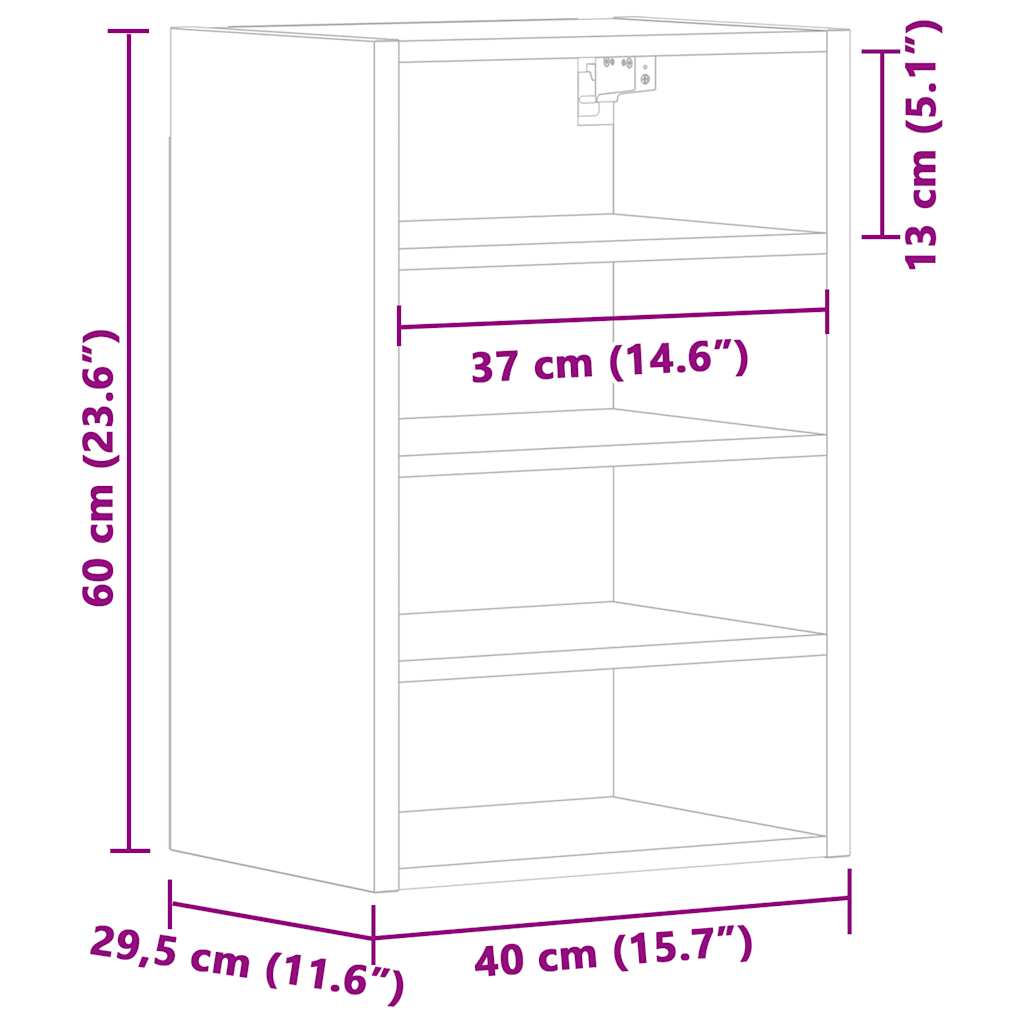 Hanging Cabinet Riga Concrete Grey 40x29.5x60 cm Engineered Wood