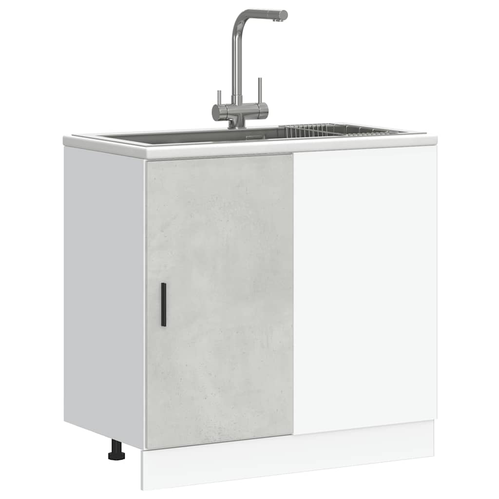 Kitchen Base Cabinet Lyon Concrete Grey Engineered Wood