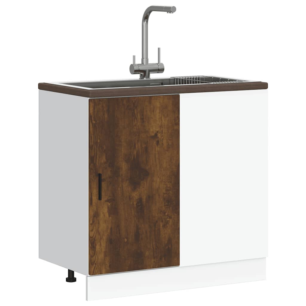 Kitchen Base Cabinet Lyon Smoked Oak Engineered Wood