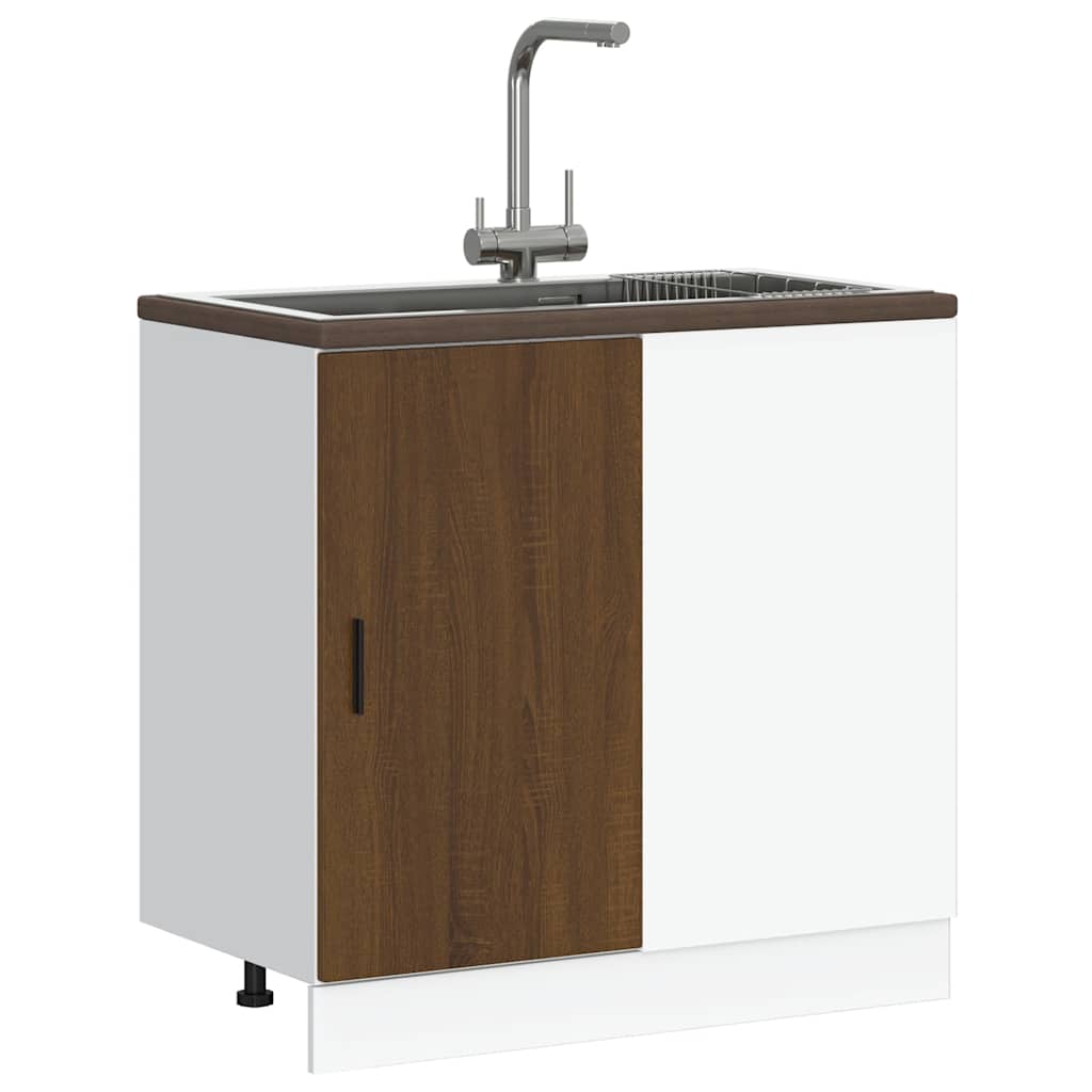 Kitchen Base Cabinet Lyon Brown Oak Engineered Wood