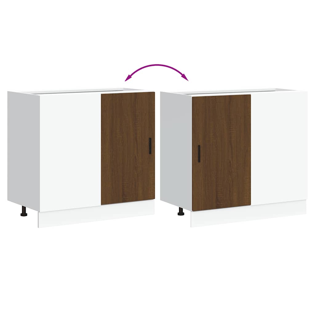Kitchen Base Cabinet Lyon Brown Oak Engineered Wood