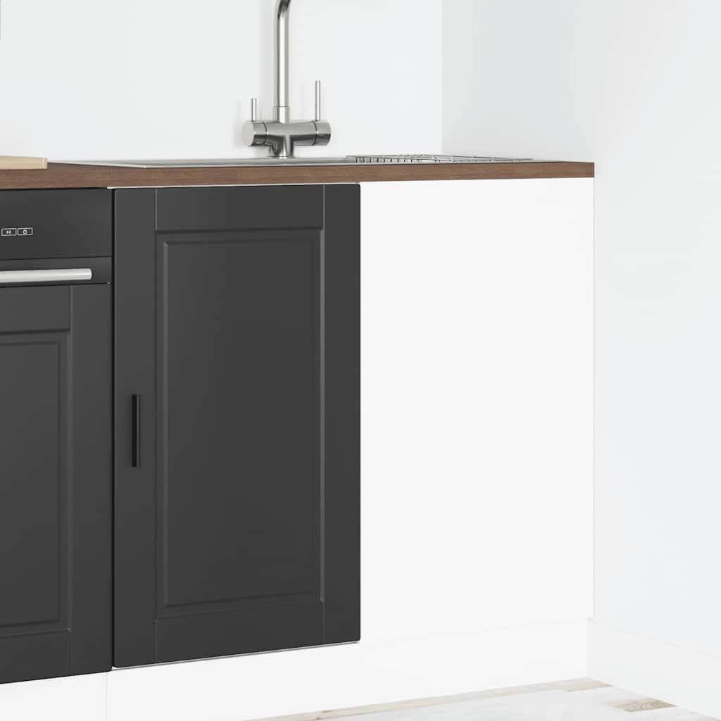 Kitchen Base Cabinet Porto Black Engineered Wood