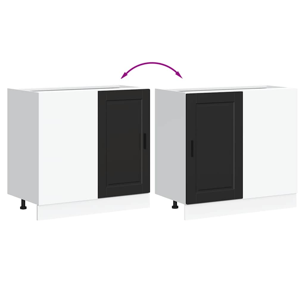 Kitchen Base Cabinet Porto Black Engineered Wood