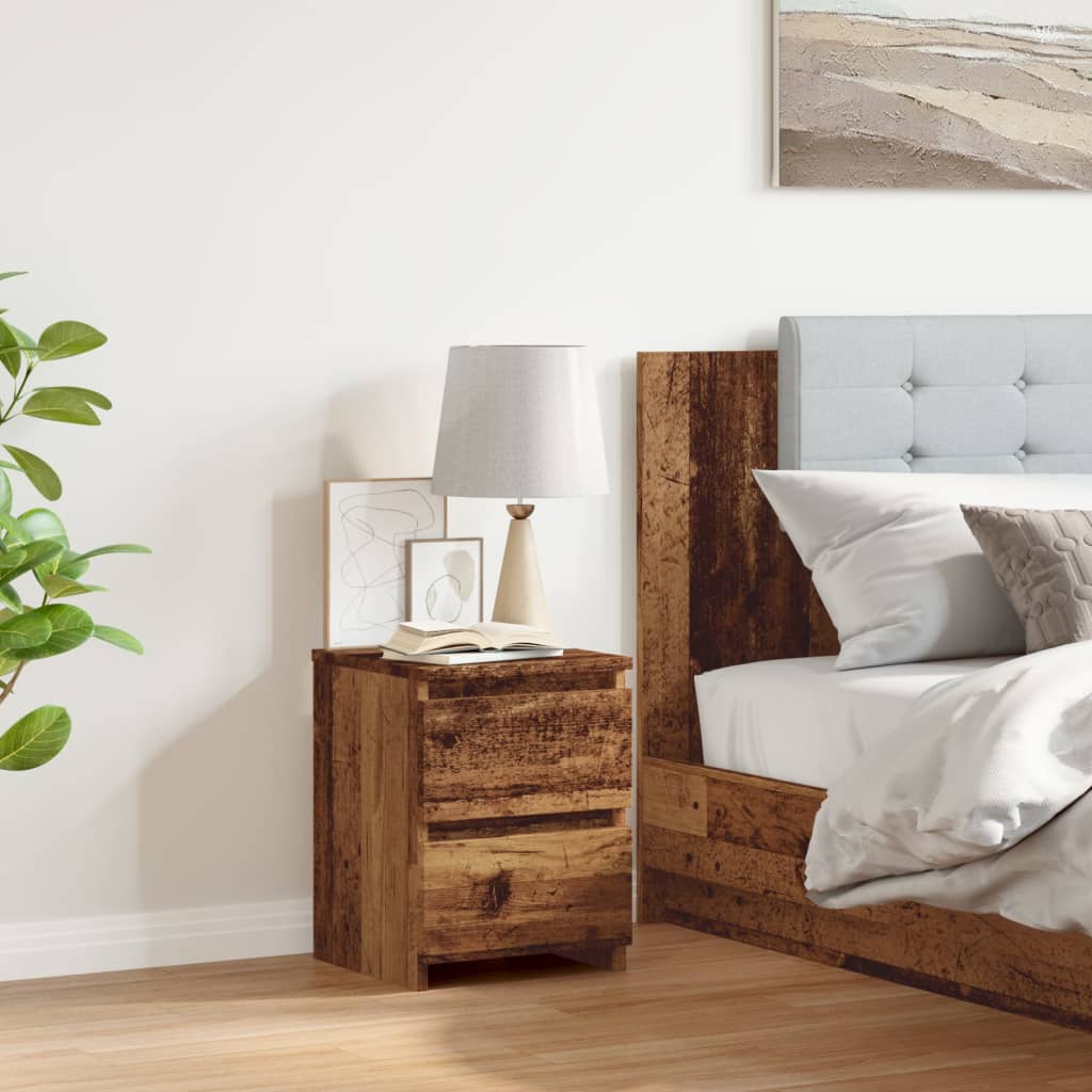 Bedside Cabinet Old Wood 30x30x40 cm Engineered Wood