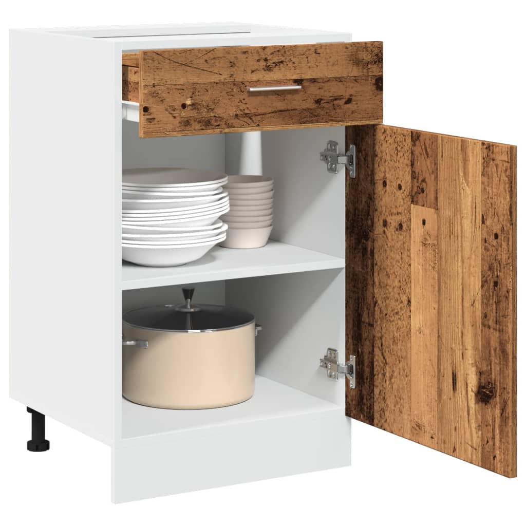 Drawer Bottom Cabinet Lyon Old Wood 50x46x81.5 cm Engineered Wood