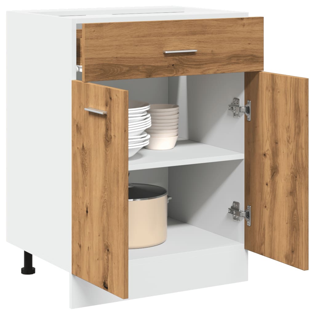 Drawer Bottom Cabinet Lyon Artisan Oak 60x46x81.5 cm Engineered Wood