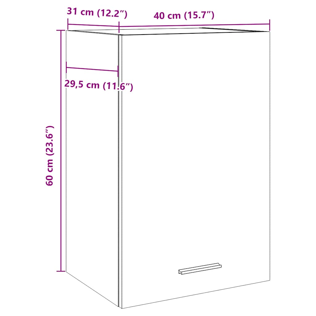Hanging Cabinet Lyon Artisan Oak 40x31x60 cm Engineered Wood