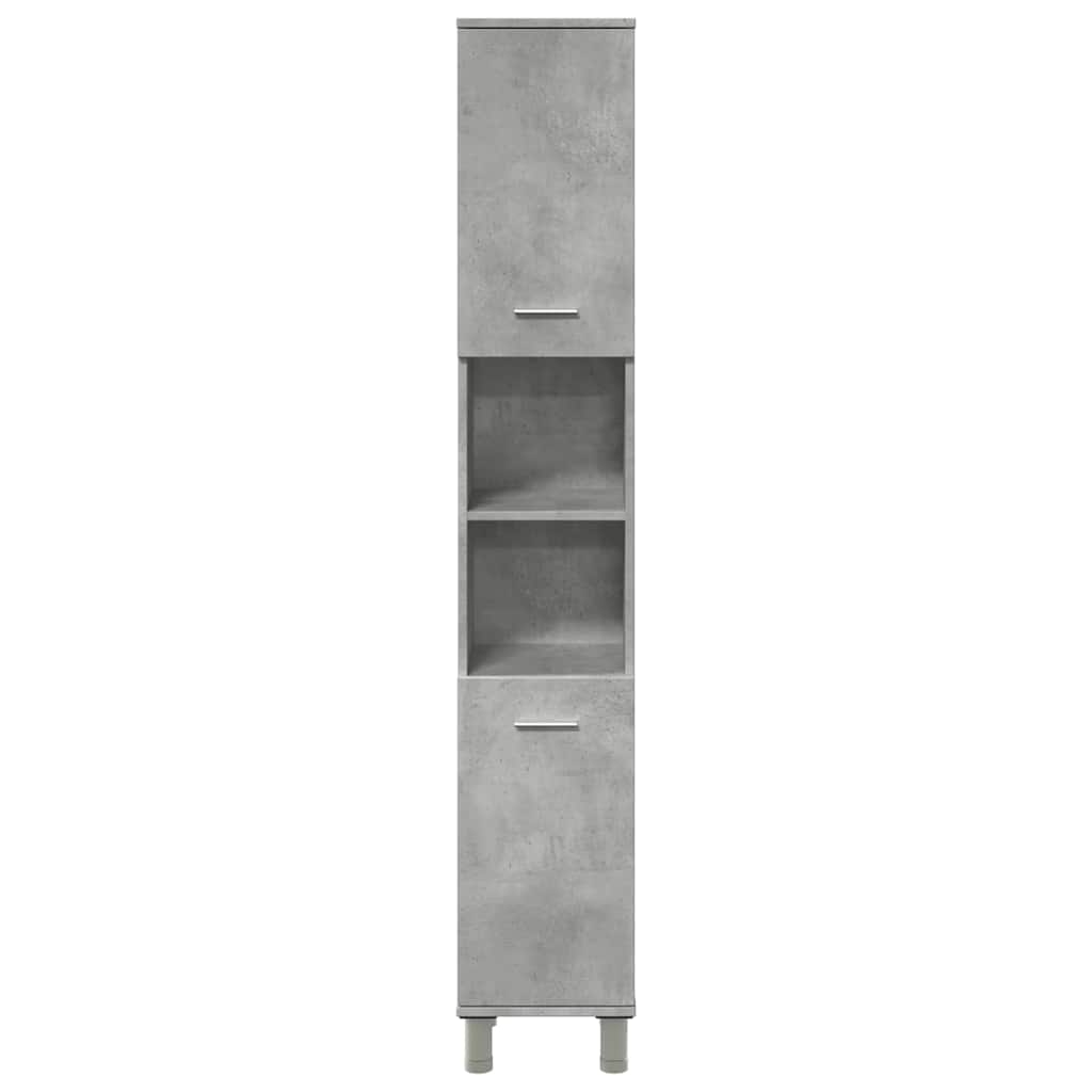 Bathroom Cabinet Concrete Grey 30x30x179 cm Engineered Wood