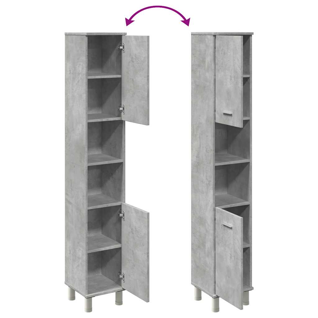 Bathroom Cabinet Concrete Grey 30x30x179 cm Engineered Wood