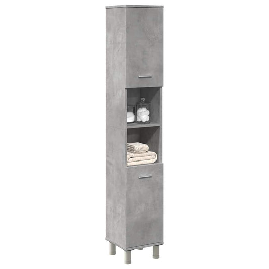 Bathroom Cabinet Concrete Grey 30x30x179 cm Engineered Wood