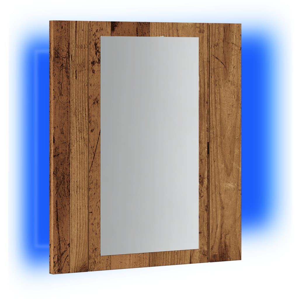 LED Bathroom Mirror Cabinet Old Wood 40x12x45 cm Engineered Wood