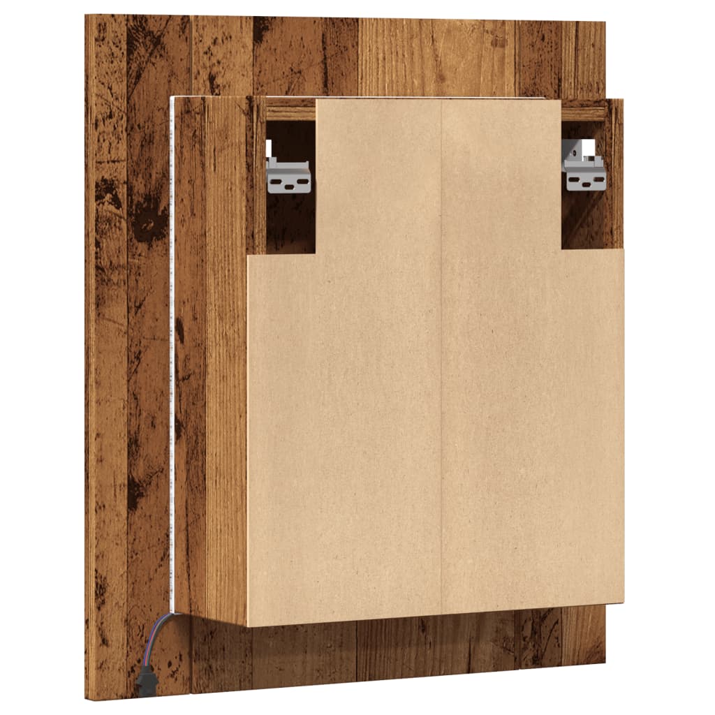 LED Bathroom Mirror Cabinet Old Wood 40x12x45 cm Engineered Wood