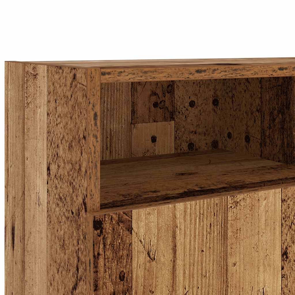 TV Cabinet with LED Lights Old Wood 120x30x50 cm Engineered Wood