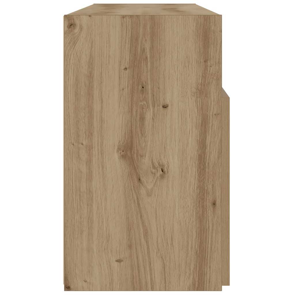 TV Cabinet with LED Lights Artisian Oak 120x30x50 cm Engineered Wood