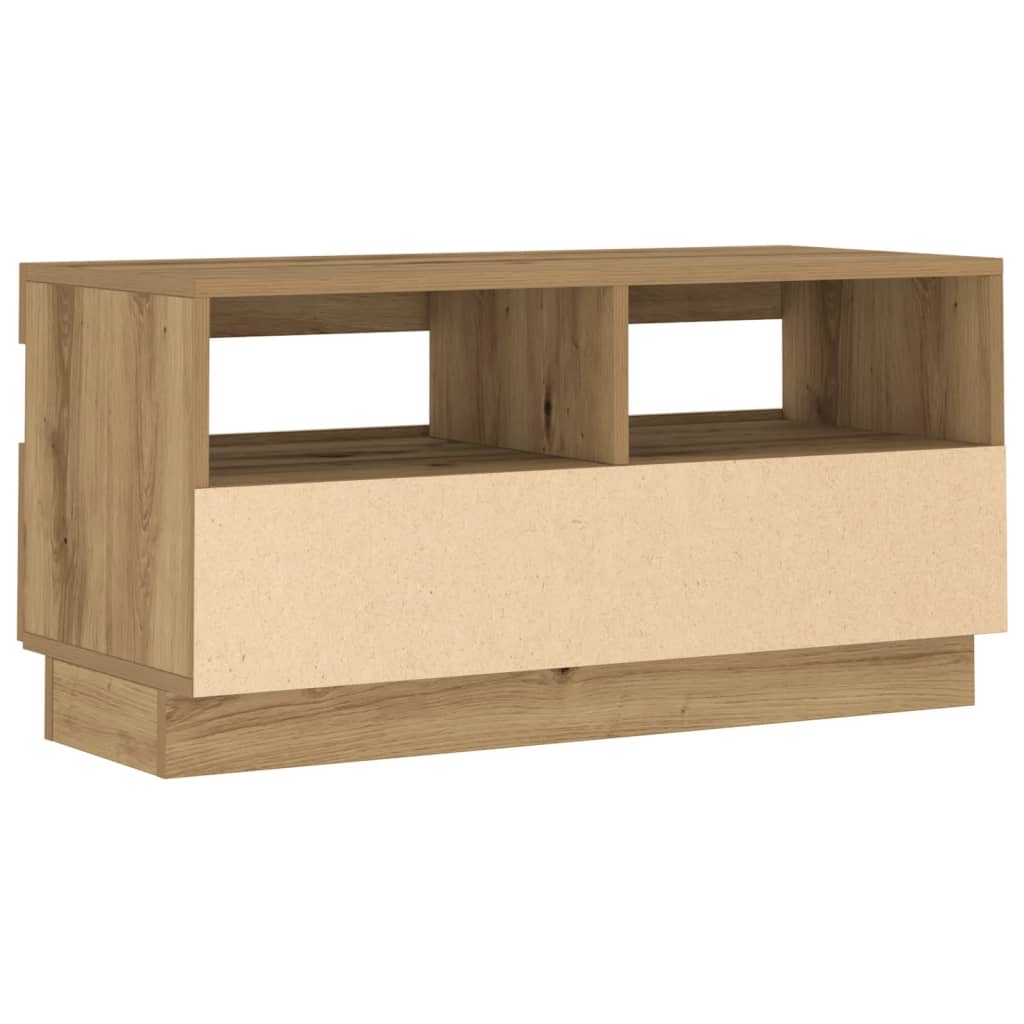 TV Cabinet with LED Lights Artisian Oak 80x35x40 cm Engineered Wood