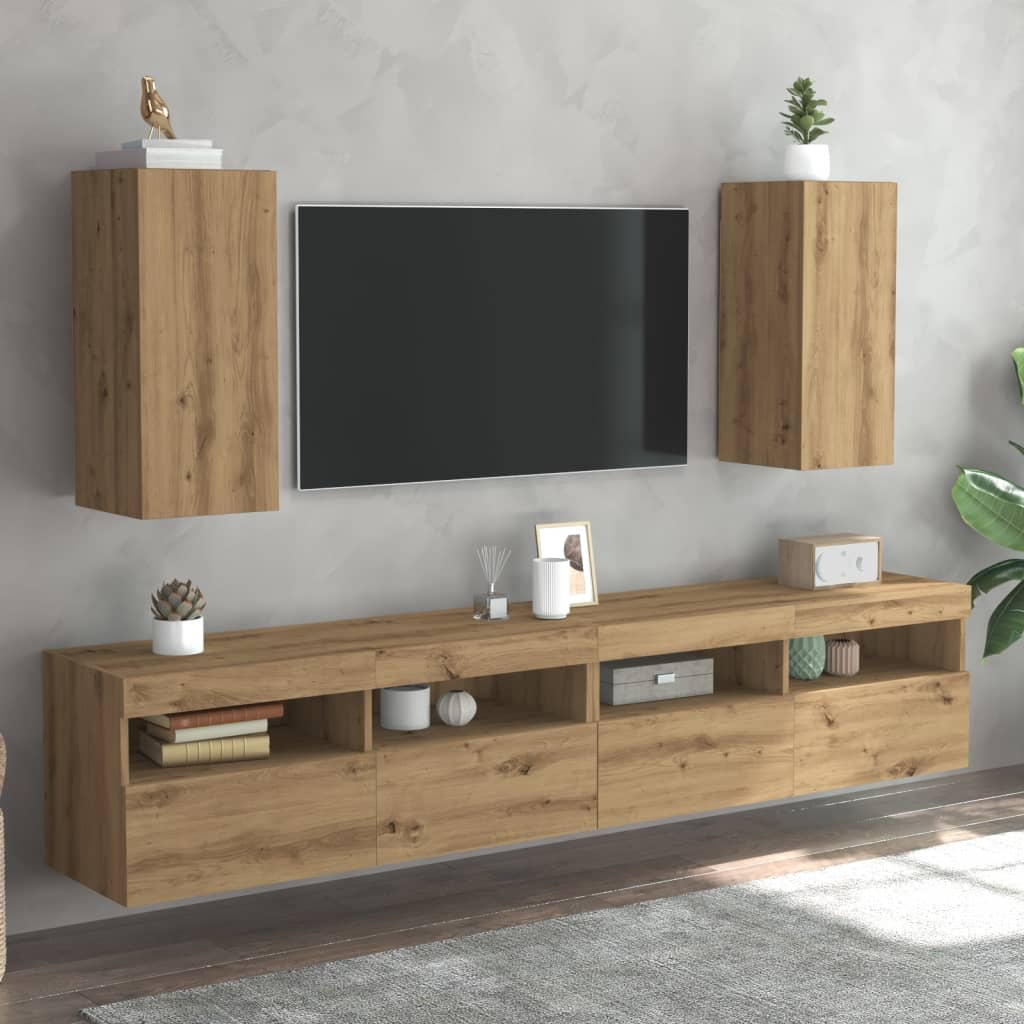 TV Cabinets 2 pcs Artisan Oak 30.5x30x60 cm Engineered Wood