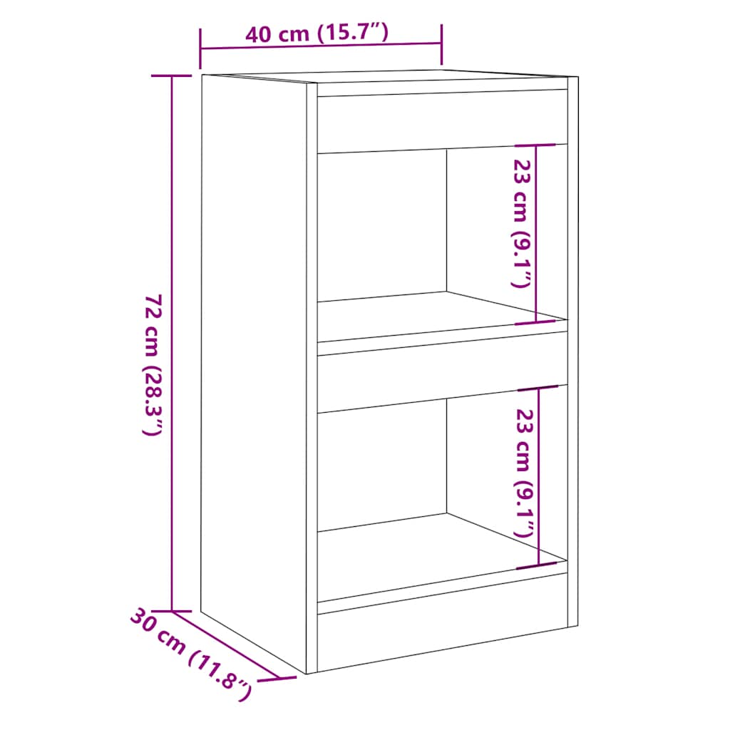 Book Cabinet/Room Divider Artisan Oak 40x30x72 cm