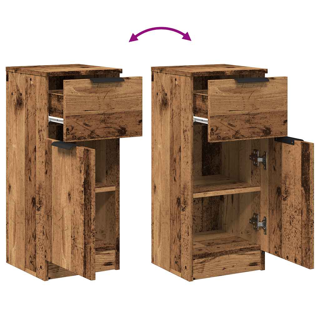 Sideboards 2 pcs Old Wood 30x30x70 cm Engineered Wood