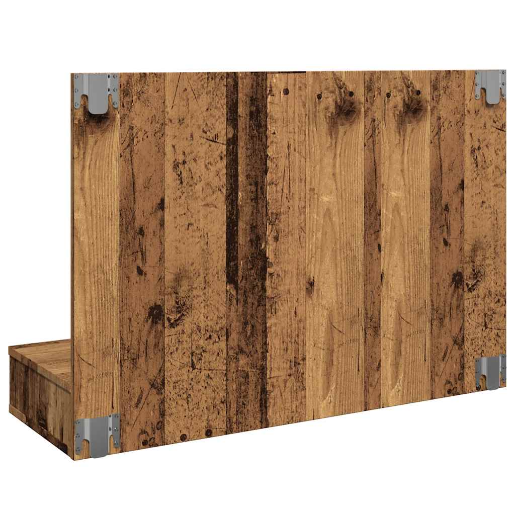 Mirror Cabinet with LED Old Wood 90x31.5x62 cm