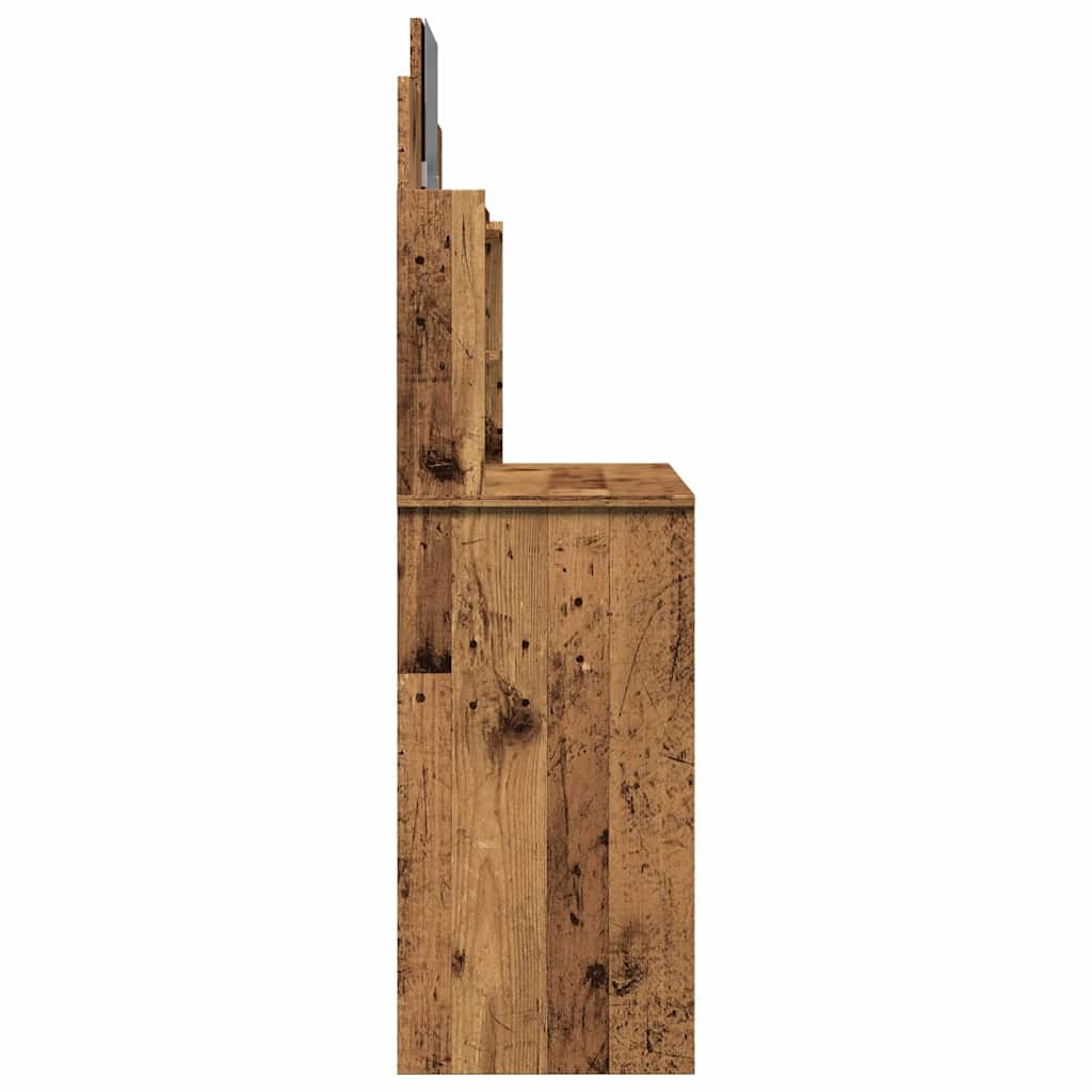 Dressing Table with Mirror Old Wood 96x39x142 cm