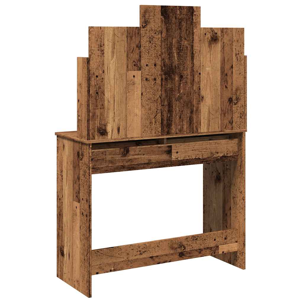 Dressing Table with Mirror Old Wood 96x39x142 cm